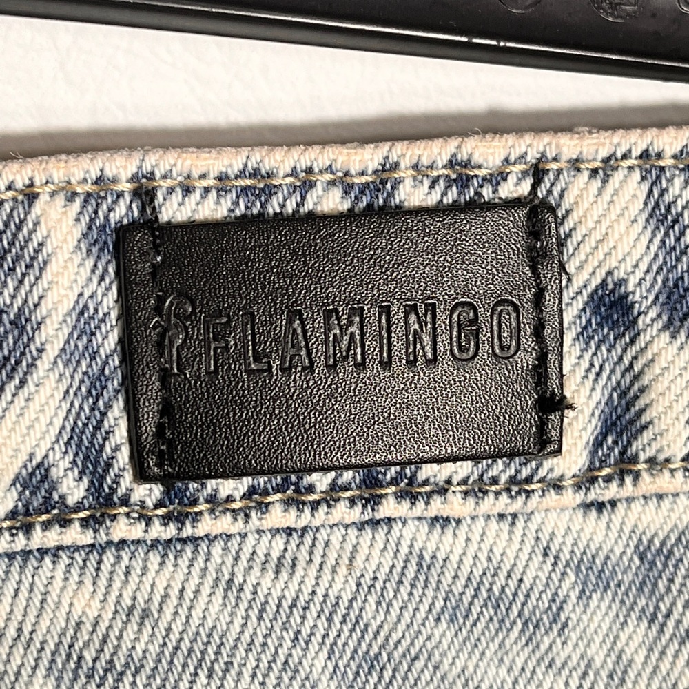 Flamingals Ripped Light Denim Flare Jeans XL NWT - Picture 5 of 11
